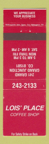 Matchbook Cover - Lois' Place Coffee Shop Grand Junction Colorado