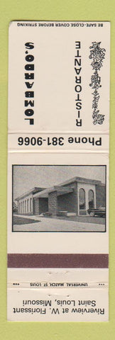 Matchbook Cover - Lombardo's Ristorante St Louis MO WEAR
