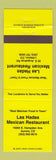 Matchbook Cover - Las Hadas Mexican Restaurant Denver Colorado YELLOW