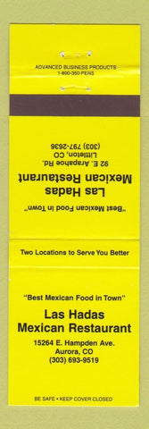 Matchbook Cover - Las Hadas Mexican Restaurant Denver Colorado YELLOW