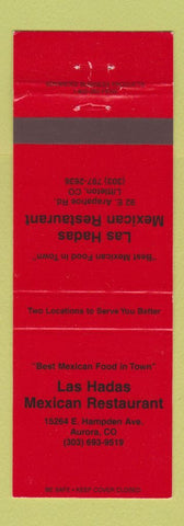 Matchbook Cover - Las Hadas Mexican Restaurant Denver Colorado RED