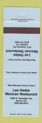 Matchbook Cover - Las Hadas Mexican Restaurant Denver Colorado BLUE