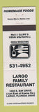 Matchbook Cover - Largo Family Restaurant Largo FL WHITE