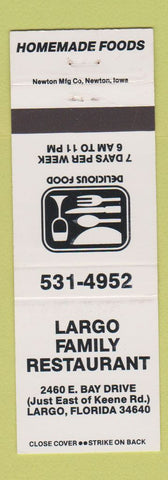 Matchbook Cover - Largo Family Restaurant Largo FL WHITE
