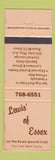 Matchbook Cover - Lewis of Essex Restaurant MA WEAR