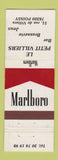 Matchbook Cover - Marlboro Cigarettes Le Petit Villiers Poissy France