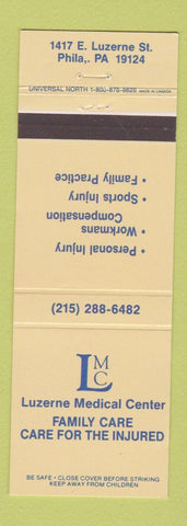 Matchbook Cover - Luzerne Medical Center Philadelphia PA