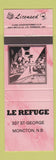 Matchbook Cover - Le Refuge Moncton NB