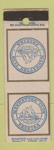 Matchbook Cover - Manhattan Club New York City DQ HOLE PUNCHED