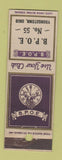 Matchbook Cover - Elks Lodge Youngstown OH STAR HOLE PUNCHED #1