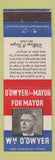Matchbook Cover - Wm O'Dwyer for Mayor 1939 New York City