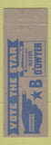 Matchbook Cover - Wm O'Dwyer for Mayor 1939 New York City