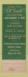 Matchbook Cover - Ol South Restaurant Cincinnati OH WEAR