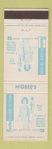 Matchbook Cover - Higbee's Department Store girlie Women's Clothes
