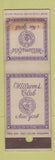 Matchbook Cover - Williams Club New York City WEAR