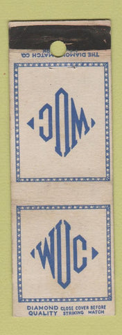 Matchbook Cover - WUC Women's University Club DQ HOLE PUNCHED