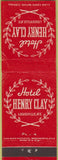 Matchbook Cover - Hotel Henry Clay Louisville KY
