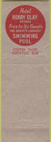 Matchbook Cover - Hotel Henry Clay Louisville KY