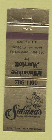 Matchbook Cover - Sabrina's Restaurant Marriott Hotel Brookfield WI