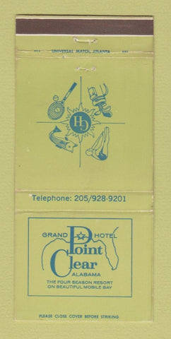 Matchbook Cover - Grand Hotel Point Clear AL 30 Strike