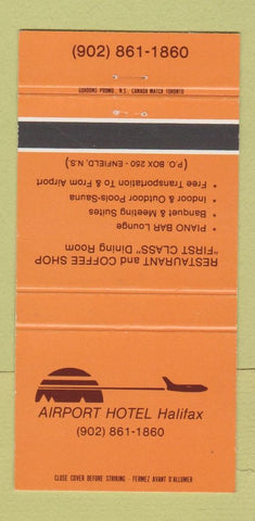 Matchbook Cover - Airport Hotel Halifax NS ORANGE 30 Strike