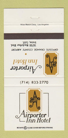Matchbook Cover - Airporter Inn Hotel Irvine CA 30 Strike