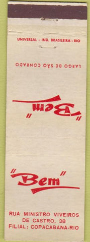 Matchbook Cover - Bem Copacabana Rio Brazil