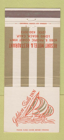 Matchbook Cover - Golden Sails Inn Resort Long Beach CA 30 Strike