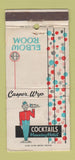 Matchbook Cover - Henning Hotel Casper WY Elbow Room bellhop POOR 30 Strike
