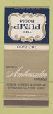 Matchbook Cover - Ambassador Hotels Chicago IL Pump Room 30 Strike