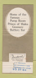 Matchbook Cover - Ambassador Hotels Chicago IL Pump Room 30 Strike