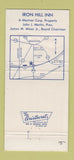 Matchbook Cover - Iron Hill Inn Newark DE 30 Strike