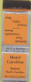 Matchbook Cover - Hotel Carolina Sanford NC