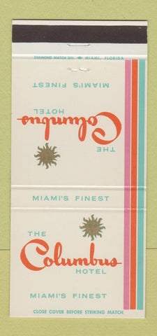 Matchbook Cover - Columbus Hotel Miami FL 30 Strike