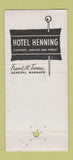 Matchbook Cover - Henning Hotel Elbow Room Casper WY WEAR 30 Stick