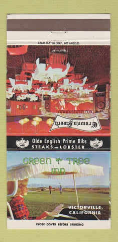 Matchbook Cover - Green Tree Inn Victorville CA 30 Strike
