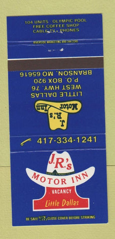 Matchbook Cover - JR's Motor Inn Branson MO 30 Strike