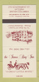 Matchbook Cover - James Bay Inn Victoria BC 30 Strike