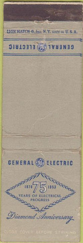 Matchbook Cover - General Electric 75 Yr Anniversary