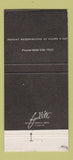 Matchbook Cover - Hotel Hana Maui Hawaii BLACK #2 30 Strike