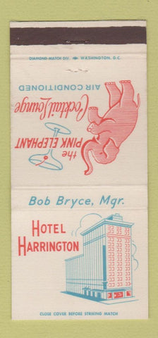 Matchbook Cover - Hotel Harrington Washington DC elephant 30 Strike