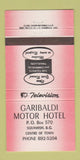 Matchbook Cover - Garibaldi Motor Hotel Squamish BC 30 Strike
