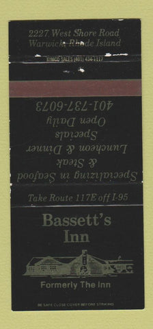 Matchbook Cover - Bassett's Inn Warwick RI 30 Strike