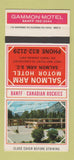 Matchbook Cover - Gammon Motel Banff AB Salmon Arm BC SAMPLE 30 Strike