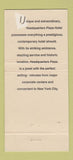 Matchbook Cover - Headquarters Plaza Hotel Morristown NJ WEAR 30 Strike