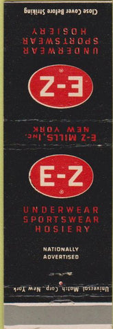 Matchbook Cover - E-Z Underwear Hosiery Jackson Heights NY