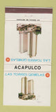 Matchbook Cover - Las Torres Gemelas Acapulco Mexico WEAR 30 Strike