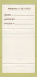 Matchbook Cover - Melanies at the Citadel  30 Strike