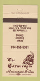 Matchbook Cover - The Cornucopia Restaurant Inn Port Jervis NY 30 Strike