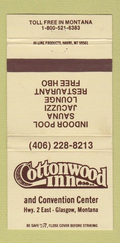 Matchbook Cover - Cottonwood Inn Glasgow MT 30 Strike